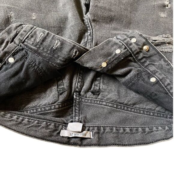 Forever 21 High Waist Mom Jeans Size 25 Faded Black Ripped Distressed Grunge - Picture 15 of 16
